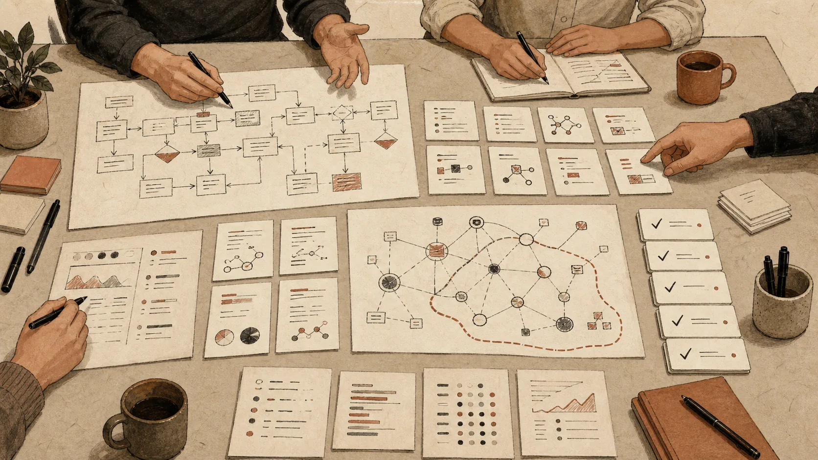 AI scoping workshop materials with one workflow, real examples, systems map, security boundary, and approval steps