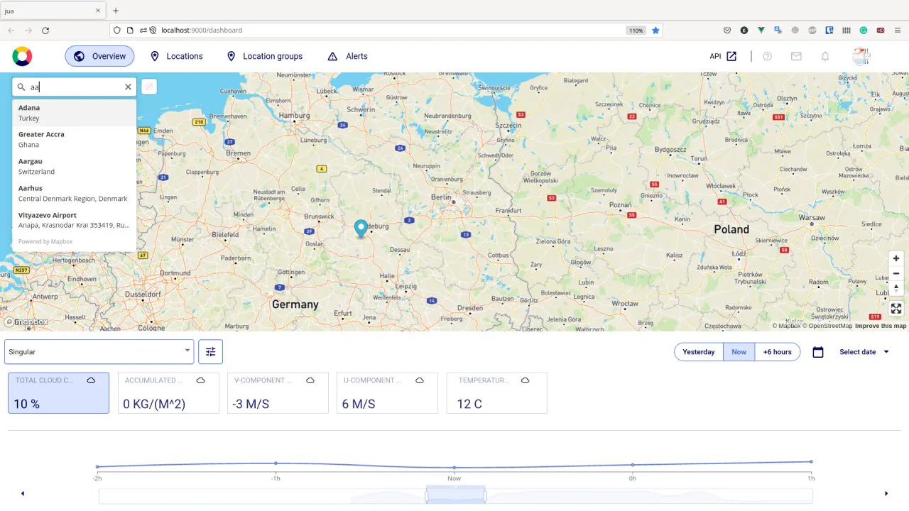 jua.ai map search and forecast overview